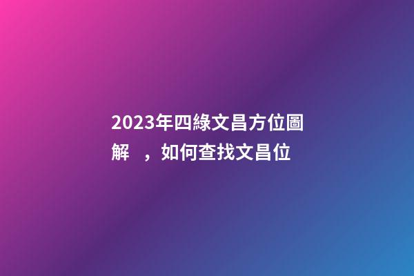 2023年四綠文昌方位圖解，如何查找文昌位
